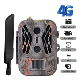 4G 4K 36MP avec contrôle APP - Vision nocturne 120° IP66-Caméras de Chasse 4G
