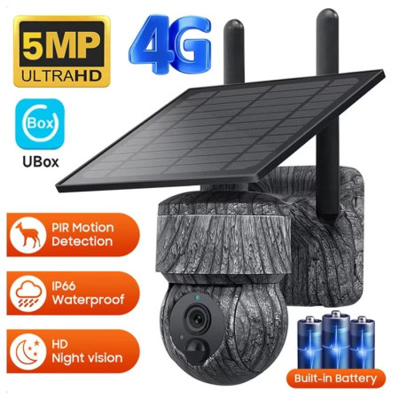 Solaire 5MP 4G SIM PTZ-Caméras de Chasse 4G
