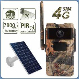 4G 4MP - Vision Nocturne 30M Autonomie 12 Mois-Caméras de Chasse Solaires