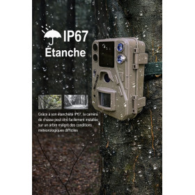 Caméra Chasse 4K Double Flash IR/LED | 37MP, Détection 26m, Étanche