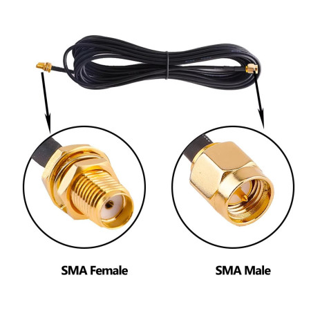 Câble d'Extension d'Antenne SMA 5m pour Caméras de Chasse 2G/3G/4G-Accessoires Caméras de Chasse